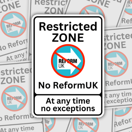 Restricted Zone No Reform Vinyl Sticker Anti Fascist Merch